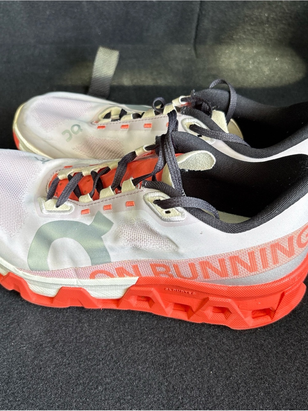 On Running Men's White and Orange Trail Running Shoes